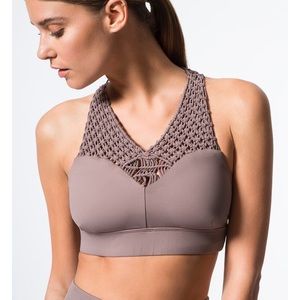 Carbon 38 macrame Canggu Bra in Beige